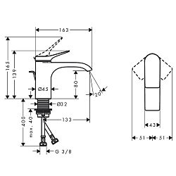 Фото Смеситель Hansgrohe Vivenis 75010670 для раковины
