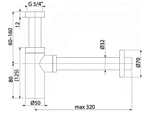 Фото Сифон для раковины Boheme 609-GM gun metall