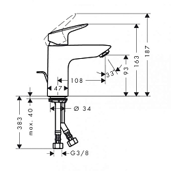 Фото Смеситель Hansgrohe Logis 71102000 для раковины