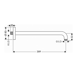 Фото Кронштейн для верхнего душа Hansgrohe 27413700