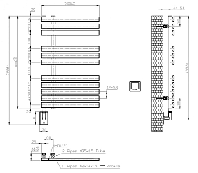 Фото Полотенцесушитель электрический Boheme Venturo 50x90 хром
