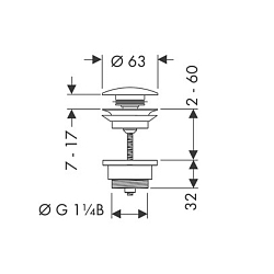 Фото Донный клапан Hansgrohe 50100700 для раковины