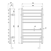 Полотенцесушитель электрический Domoterm Аврора П10 50x90 R , изображение 4