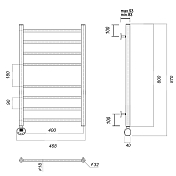 Полотенцесушитель электрический Domoterm Медея 40x80 L , изображение 4