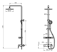 Душевая стойка Orans 7003WX черный , изображение 3