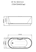 Изображение Акриловая ванна Orans 601FTSH 175x75 черный Акриловая ванна Orans 601FTSH 175x75 черный , изображение 7