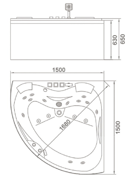 Акриловая ванна Orans 6012X00 150x150 , изображение 2