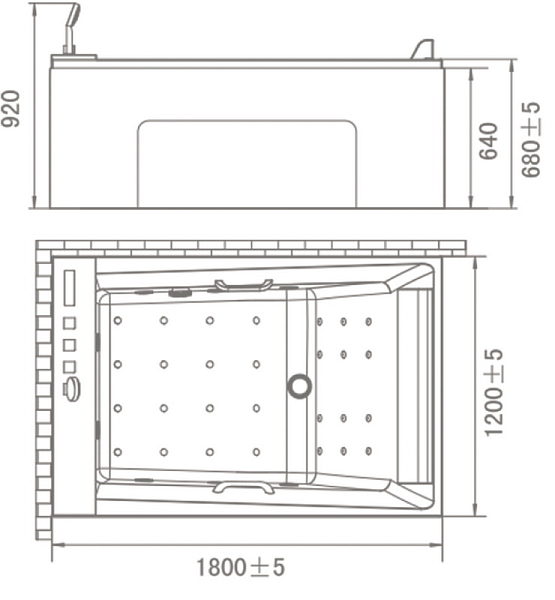 Акриловая ванна Orans 65105L0 180x120 , изображение 8