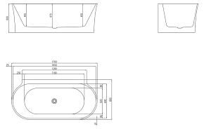 Фото Акриловая ванна BelBagno BB409-1700-800-W/NM 170х80