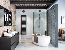 Изображение Полотенцесушитель электрический Zehnder Metropolitan Spa 50х120 черный Полотенцесушитель электрический Zehnder Metropolitan Spa 50х120 черный , изображение 2