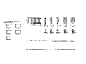 Фото Радиатор Zehnder Charleston Retrofit 3057 - 12 секц. с боковым подключением