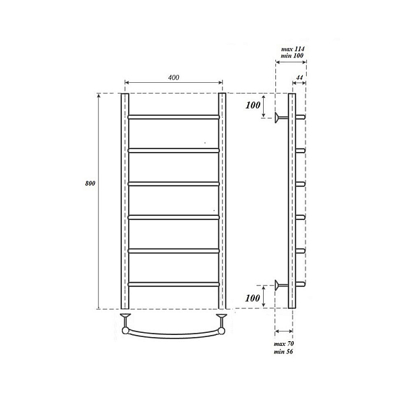 Полотенцесушитель водяной Point Афина П6 80х40 хром , изображение 3