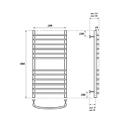 Изображение Полотенцесушитель электрический Point Альфа П12 80х40 хром Полотенцесушитель электрический Point Альфа П12 80х40 хром , изображение 4