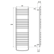 Изображение Полотенцесушитель электрический Point Альфа П18 120х50 хром Полотенцесушитель электрический Point Альфа П18 120х50 хром , изображение 4