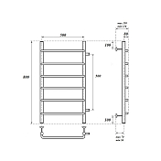 Полотенцесушитель водяной Point Ника П6 80х50 хром , изображение 3