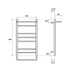 Фото Полотенцесушитель электрический Point Аврора П6 80х50 хром