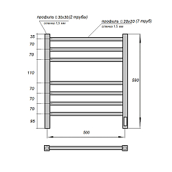 Фото Полотенцесушитель электрический Point Вега П7 60х50 белый