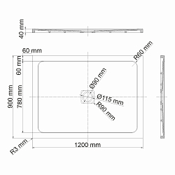 Фото Поддон для душа Wasserkraft Dinkel 58T07 120x90