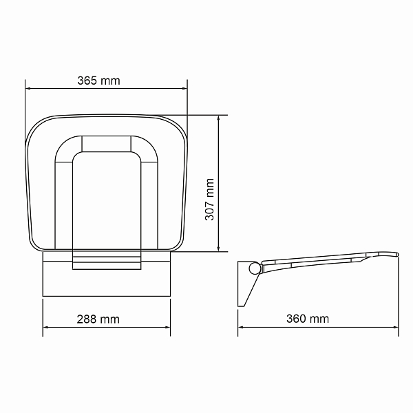 Сиденье для душа Wasserkraft SS404 черное , изображение 2