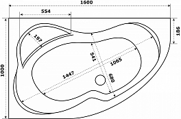 Акриловая ванна Azario Микона 160х100 R , изображение 3