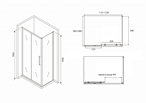 Фото Душевой уголок Abber Schwarzer Diamant AG30120BH-S100B 120x100