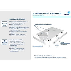Фото Поддон для душа RGW Stone Tray ST/AL-W 120х90