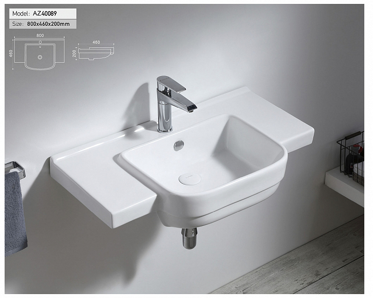 Раковина Azario AZ40089 80 см , изображение 2