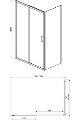 Фото Душевой уголок Azario Milton AZND1131L1200BLACK