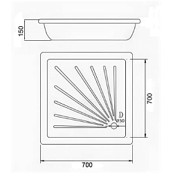 Фото Поддон для душа Loranto LG700B 70x70