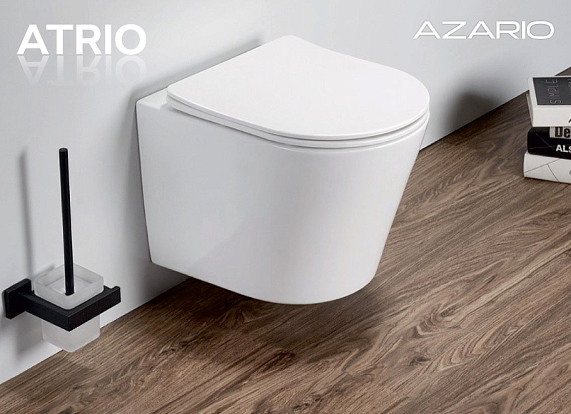 Унитаз подвесной Azario Atrio AZ2330 безободковый , изображение 2