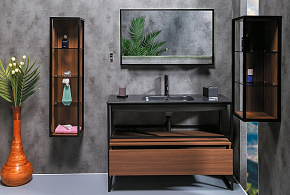 Фото Шкаф Armadi Art Loft 30 дуб темный, черный открытый