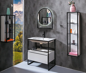Фото Шкаф Armadi Art Loft 30 белый, черный открытый