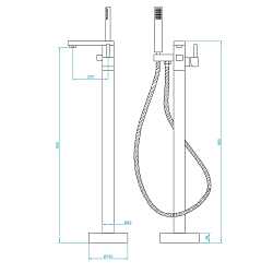 Фото Смеситель RGW Shower Panels SP-350B напольный, для ванны с душем