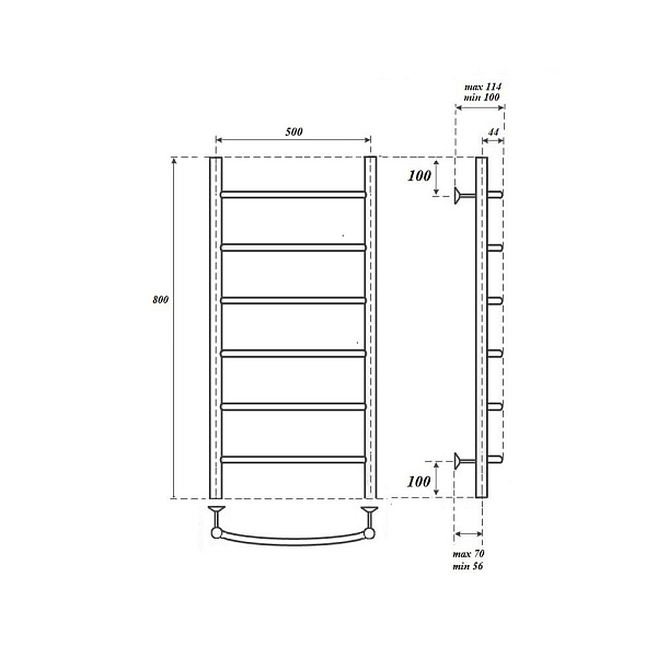 Полотенцесушитель электрический Point Афина П6 50x80 , изображение 5