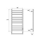 Полотенцесушитель электрический Point Аврора П10 50x100 черный , изображение 3
