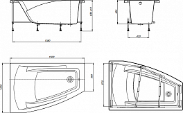 Акриловая ванна Roca Hall Angular 150x100 L , изображение 10