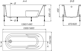 Изображение Акриловая ванна Roca Genova-N 150x75 Акриловая ванна Roca Genova-N 150x75 , изображение 11