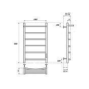 Изображение Полотенцесушитель электрический Point Афина П5 40x80 черный Полотенцесушитель электрический Point Афина П5 40x80 черный , изображение 5