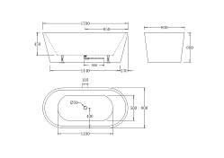 Акриловая ванна BelBagno BB71-1700-NERO-W0 170х80 , изображение 3