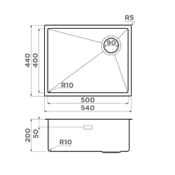 Фото Мойка кухонная Omoikiri Taki 54-U/IF-LG Side SF светлое золото