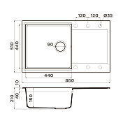 Изображение Мойка кухонная Omoikiri Daisen 86-BL черный Мойка кухонная Omoikiri Daisen 86-BL черный , изображение 2