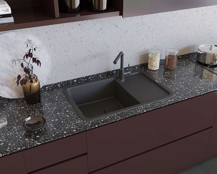 Мойка кухонная Omoikiri Tasogare 86-GR leningrad grey , изображение 3