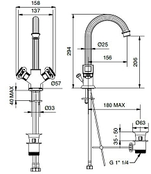 Фото Смеситель Cezares Olimp LS2-03/24-M для раковины