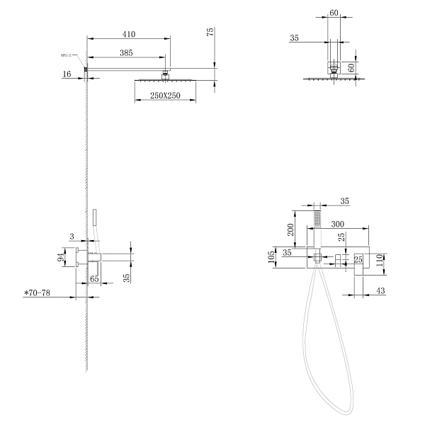 Душевой комплект Abber Daheim AF8218B , изображение 3