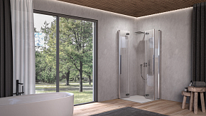 Фото Душевой уголок Kolpa San Polaris Fold Q 100х100 см silver
