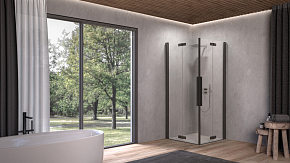 Фото Душевой уголок Kolpa San Polaris Fold Q 100х100 см black