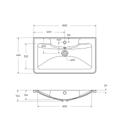 Фото Мебельная раковина BelBagno Marino BB800/455-LV-MR-ALR 80 см