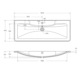 Фото Мебельная раковина BelBagno BB1200/455-LV-ART-ALR-NERO 120 см