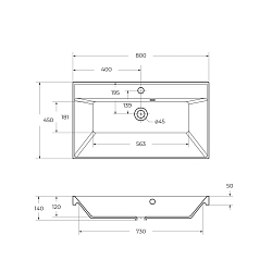 Фото Мебельная раковина BelBagno Marino BB800/450-LV-MR-AST 80 см