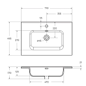 Изображение Мебельная раковина BelBagno BB700ETL 70 см Мебельная раковина BelBagno BB700ETL 70 см , изображение 3